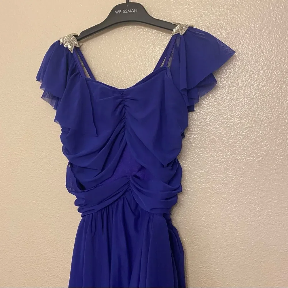 WEISSMAN Dance Costume royal blue lyrical Cold 16224 LC-large child